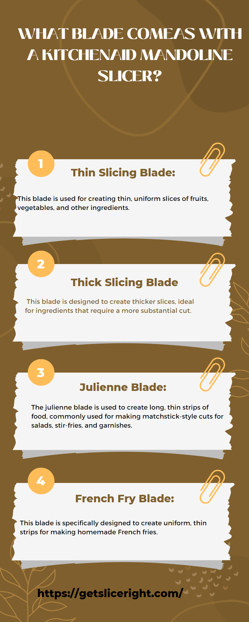 What blade comes with a kitchenaid mandoline slicer - getsliceright infographic