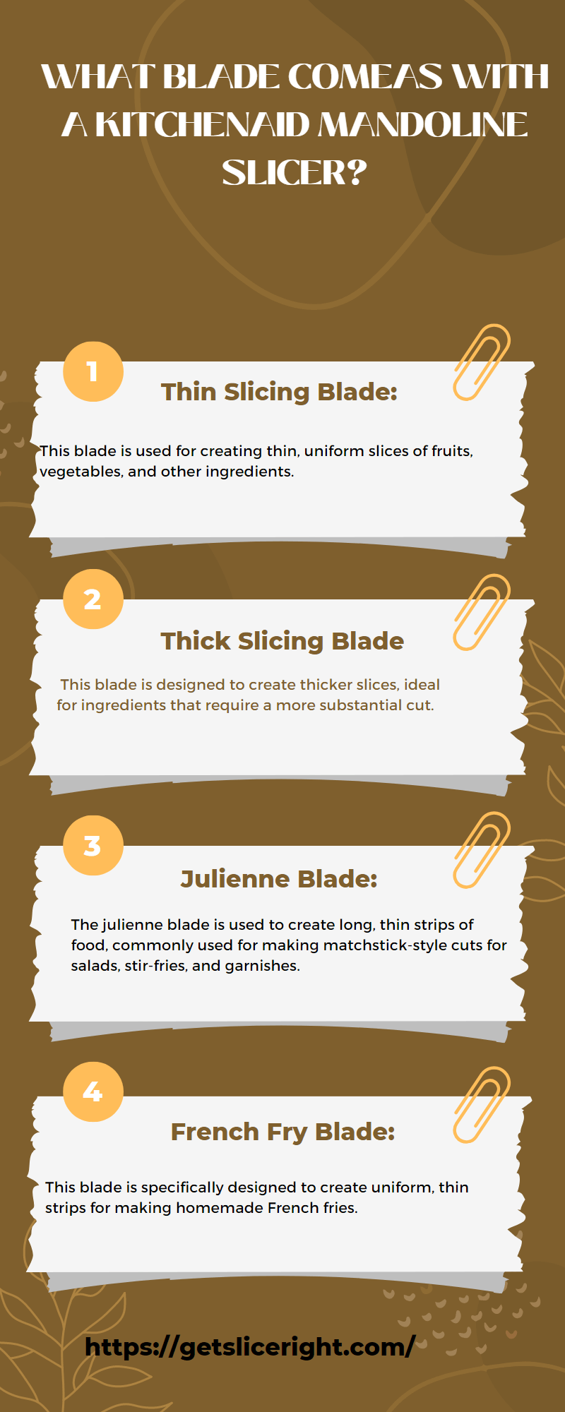 What blade comes with a kitchenaid mandoline slicer - Getsliceright Infographic