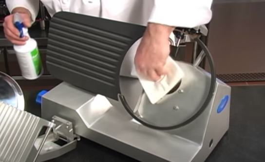 Cleaning meat slicer at home