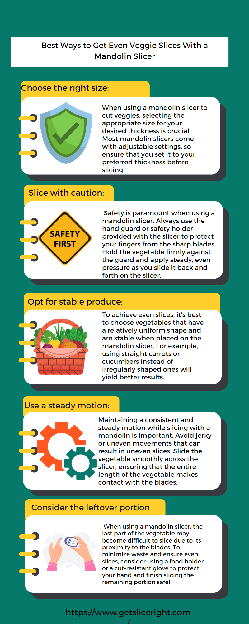 Best way to get even veggie slices - getsliceright infographic