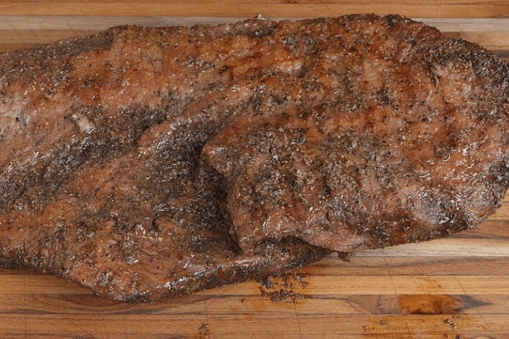 slice brisket on a flat surface