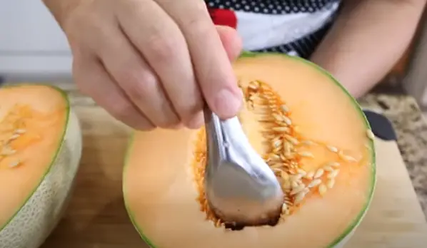 Slicing cantaloupe
