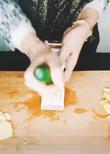 Step 4 to slicing cucumber