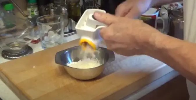 Step to slicing cheese