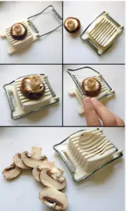 Steps To Slicing Mushrooms Slice mushrooms with mushroom slicer