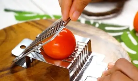 Cut Tomatoes with Egg Slicer May I Cut Tomatoes Egg Slicer