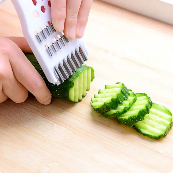 Plastic cucumber slicers