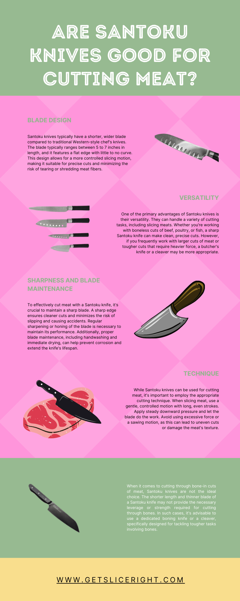 Are Santoku Knives Good for Cutting Meat - Infographic