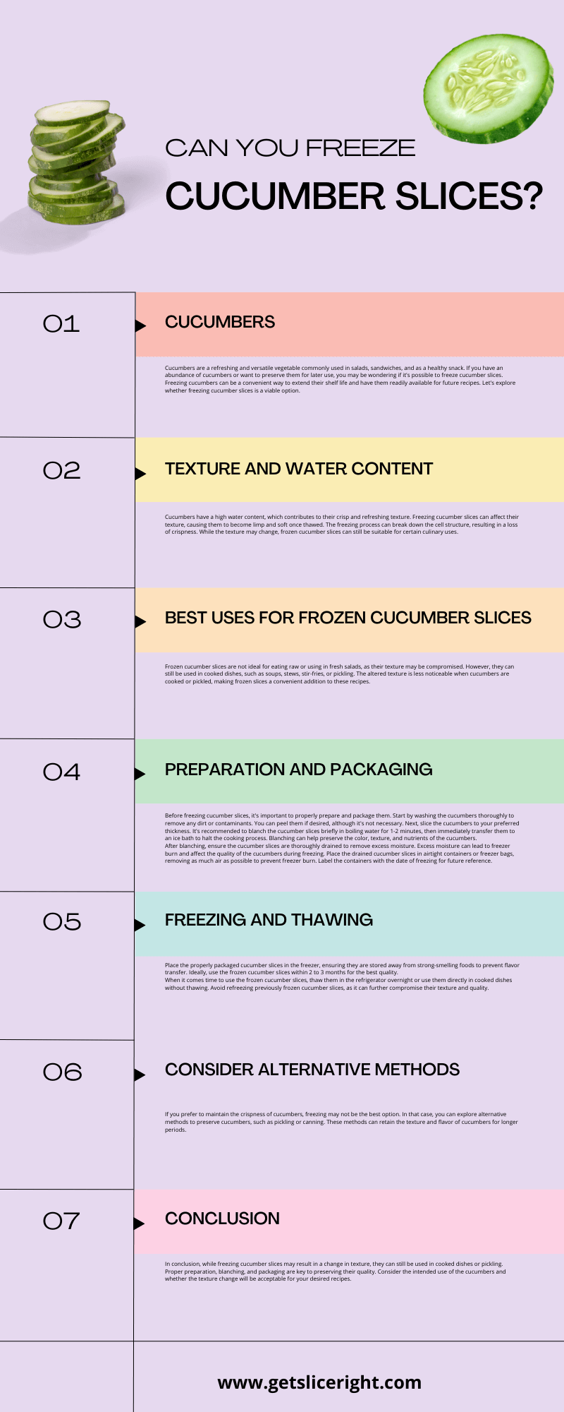 Can You Freeze Cucumber Slices - Infographic