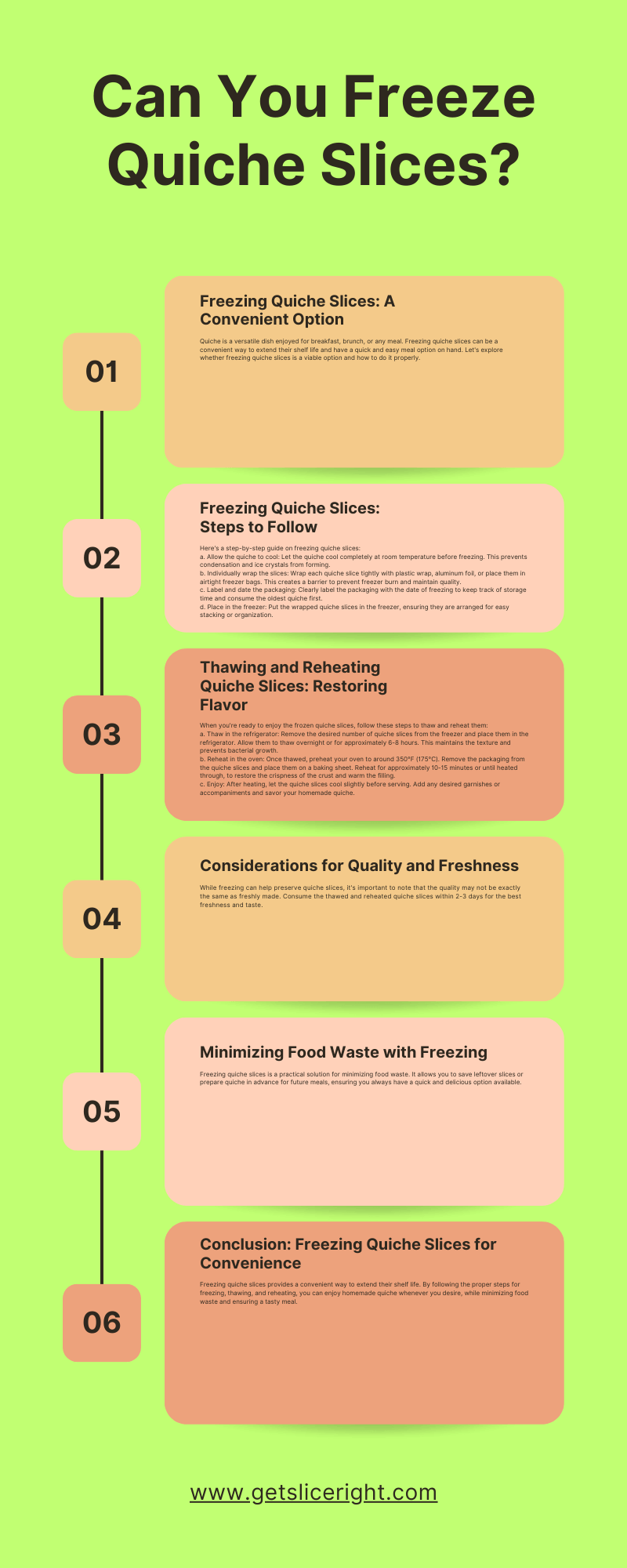 Can you freeze quiche slices - infographfic