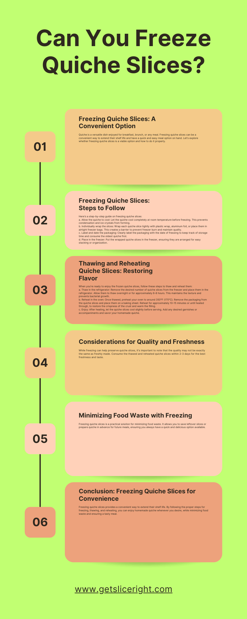 Can You Freeze Quiche Slices - Infographfic