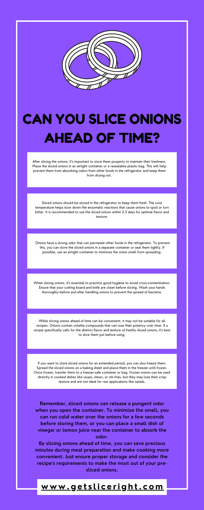 Can You Slice Onions Ahead Of Time - Infographics