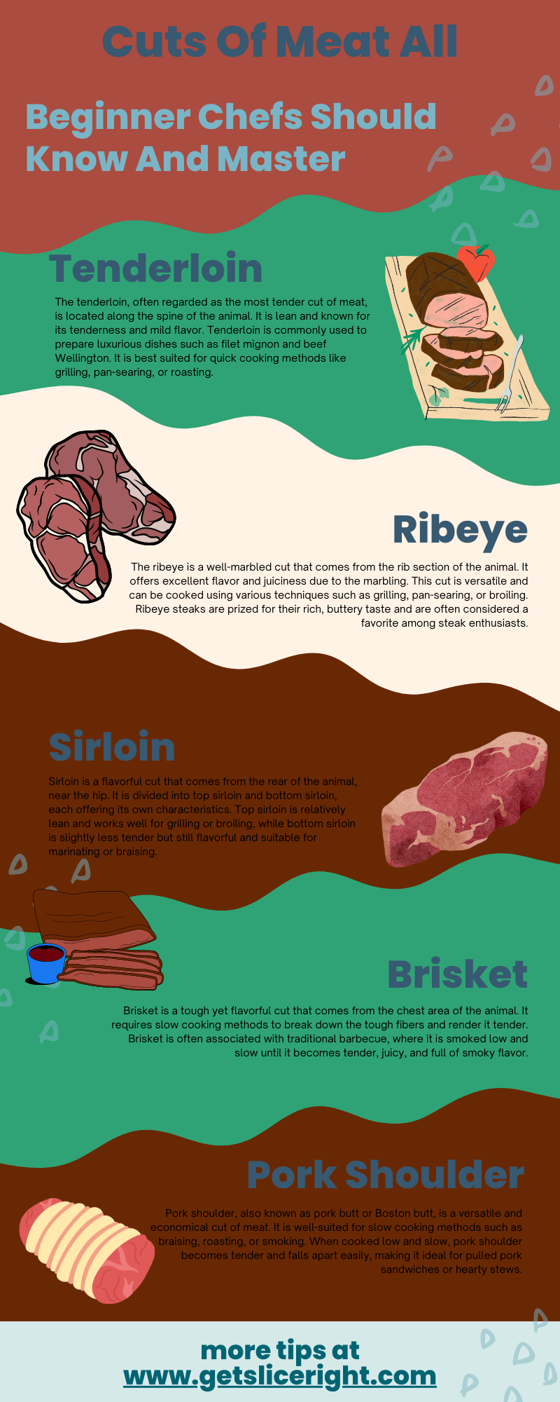 Cuts of meat all beginner chefs should know and master - infographics