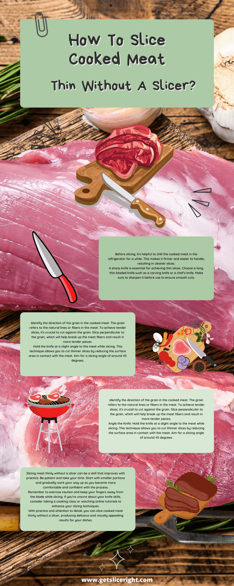 How To Slice Cooked Meat Thin Without A Slicer - Infographics