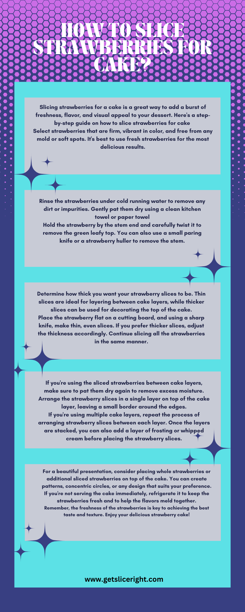 How To Slice Strawberries For Cake - Infographics