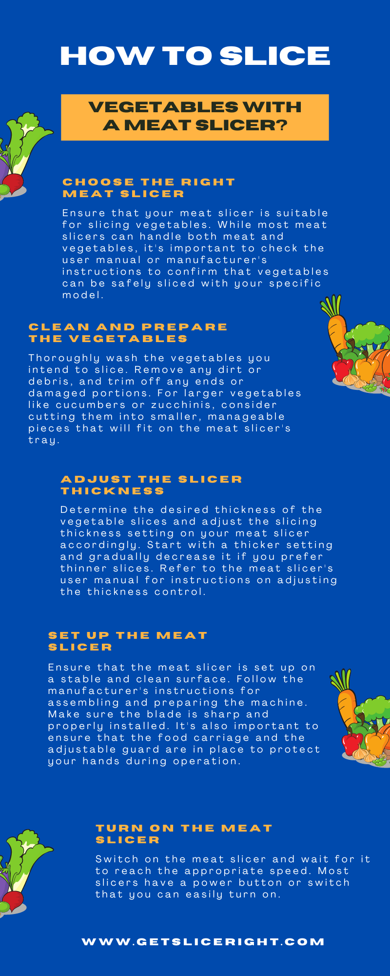 How To Slice Vegetables With A Meat Slicer - Infographics