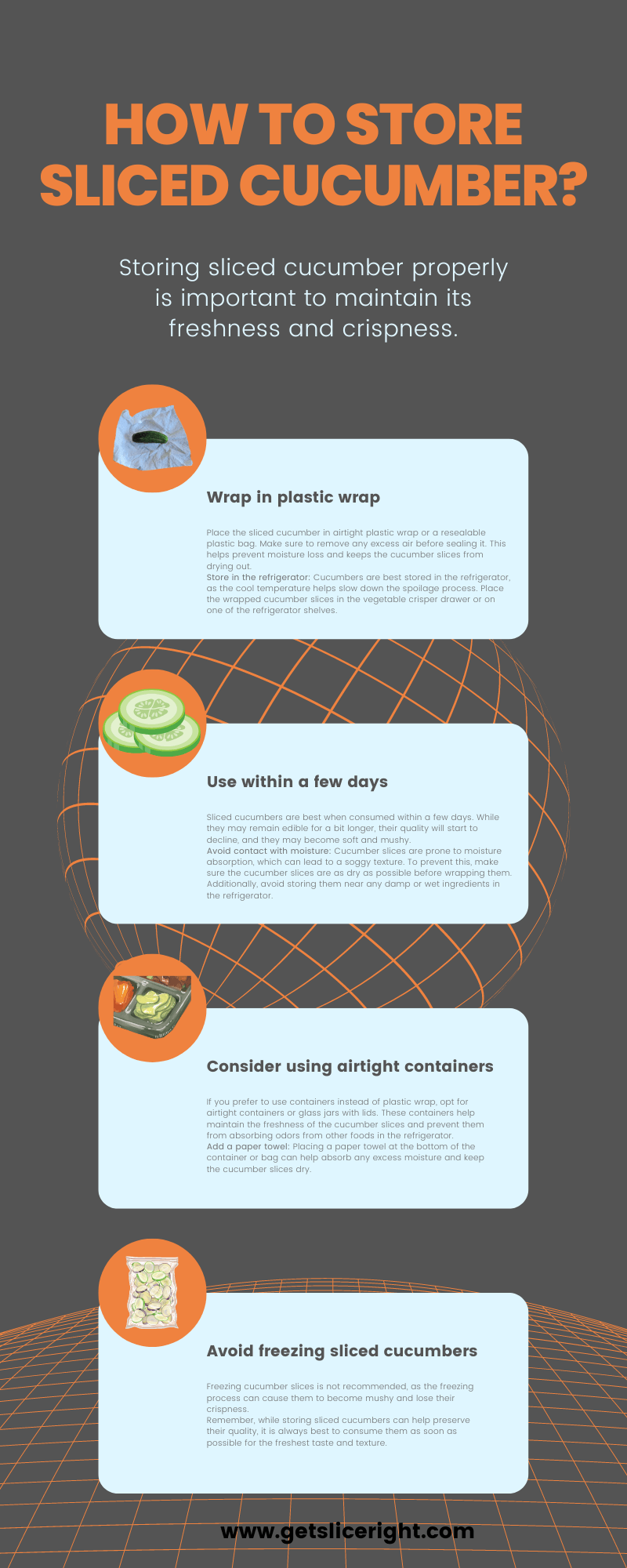 How To Store Sliced Cucumber - Infographics