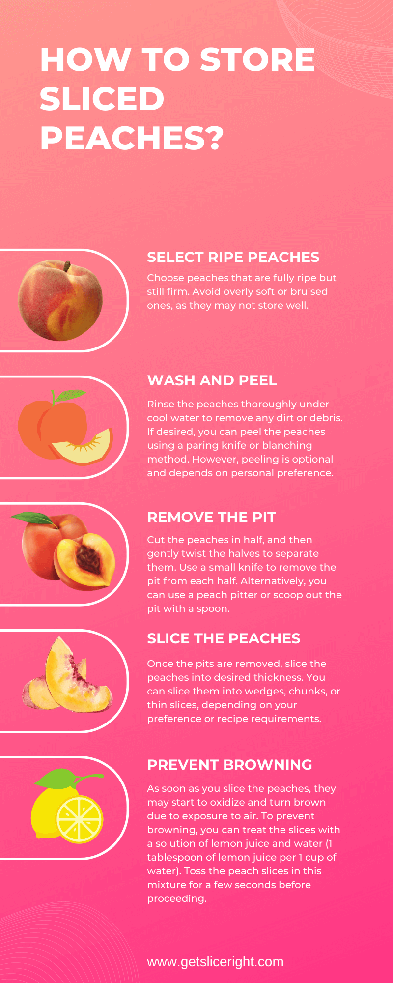 How To Store Sliced Peaches - Infographics