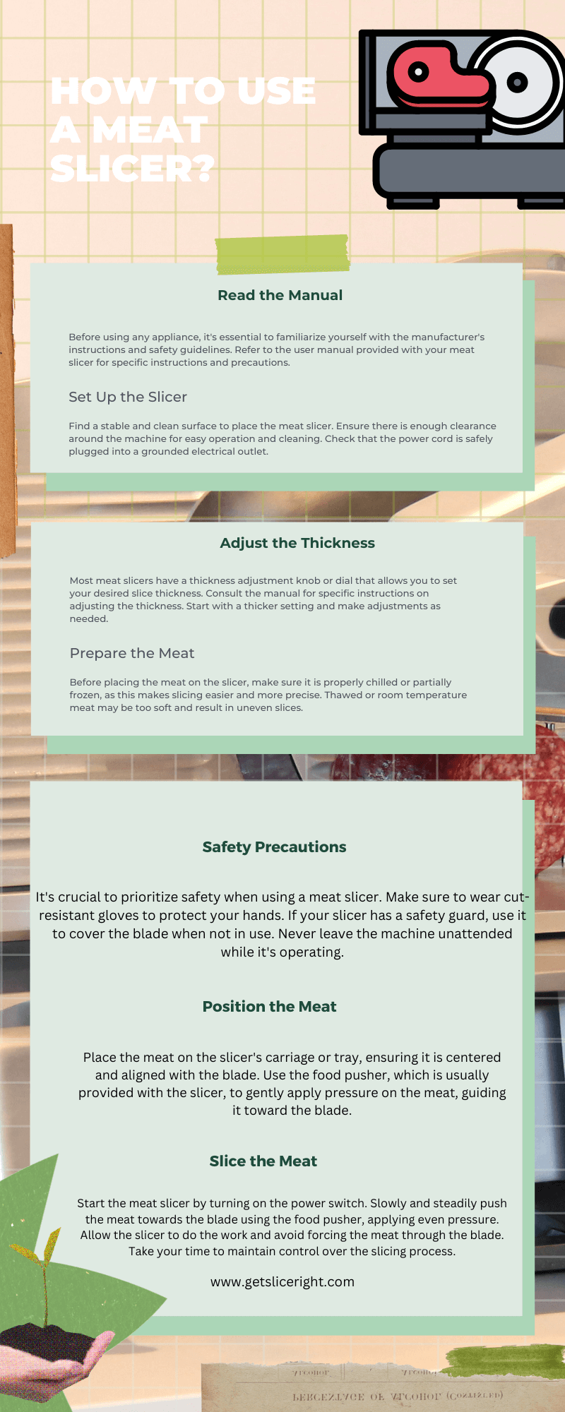 How To Use A Meat Slicer - Infographics