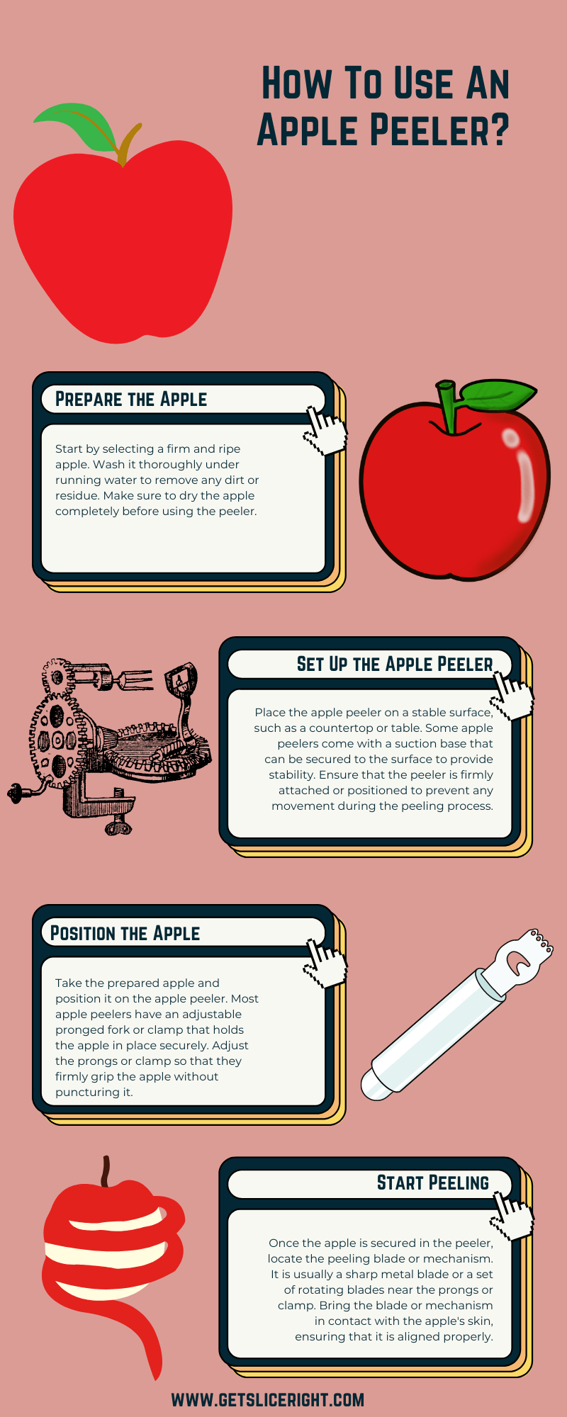 How To Use An Apple Peeler - Infographics