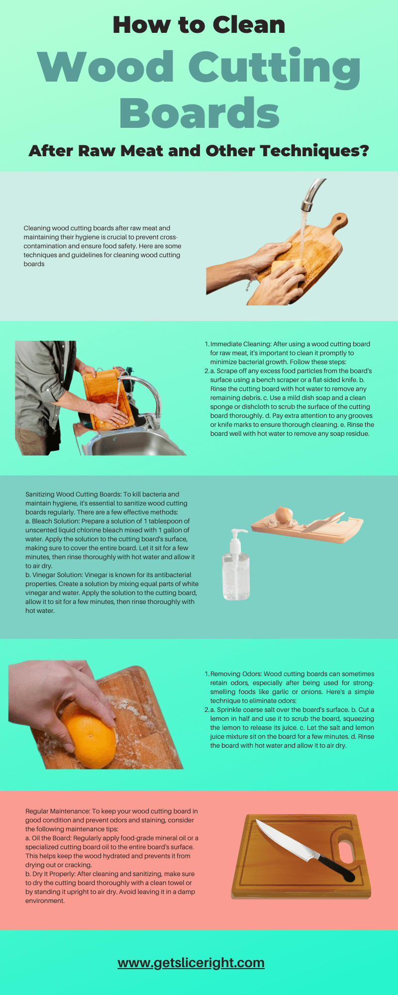 How to Clean Wood Cutting Boards After Raw Meat and Other Techniques - Infographics