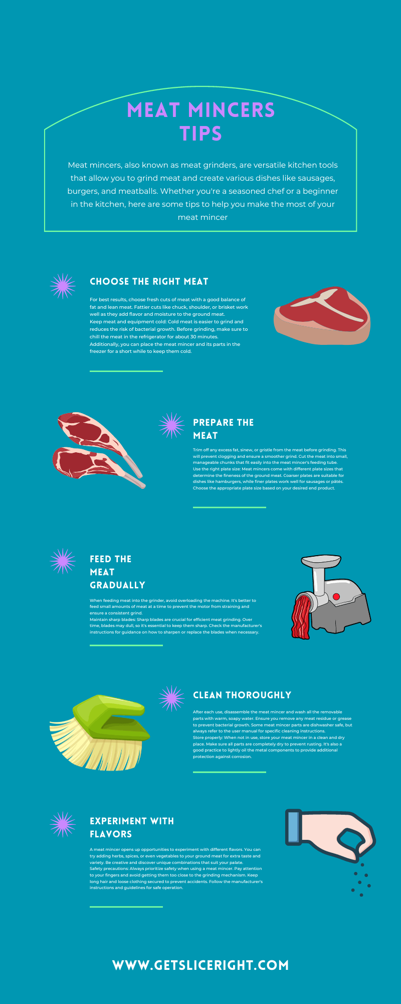 Meat mincers tips - infographics