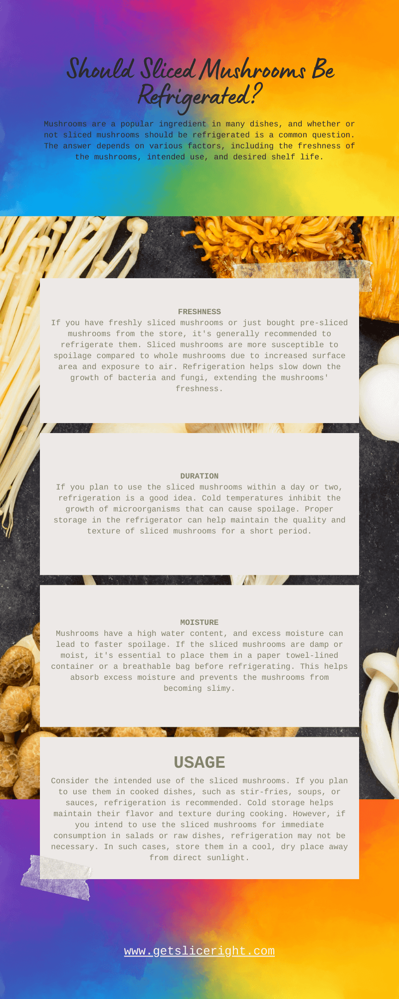 Should Sliced Mushrooms Be Refrigerated - Infographic