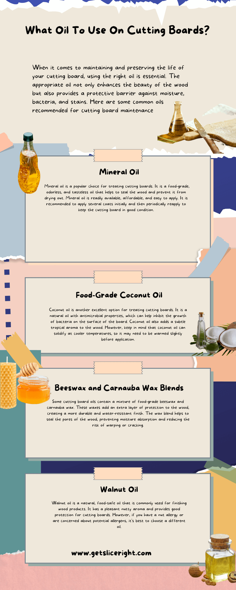 What oil to use on cutting boards - infographics