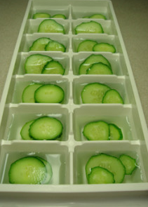Cucumber ice cubes