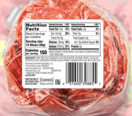 Calories In Pepperoni How many calories in pepperoni