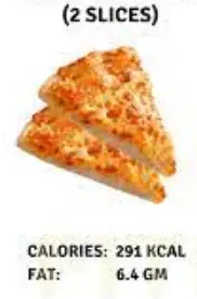 How many calories are in 2 slices of pizza