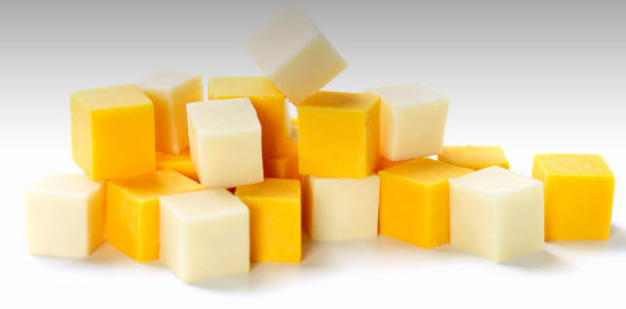 Cubed cheese a snack lover's delight