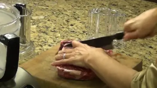 Cut the meat into cubes or strips Cut the meat into cubes or strips
