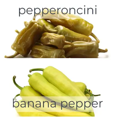 Differences between sliced banana peppers and sliced pepperoncini