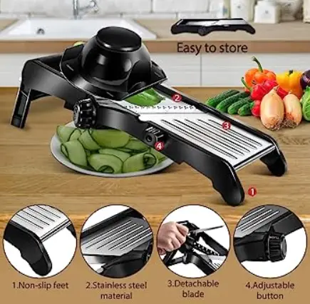The Gourmia Mandoline Slicer Features Features