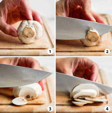 How To Slice Mushrooms For Pasta