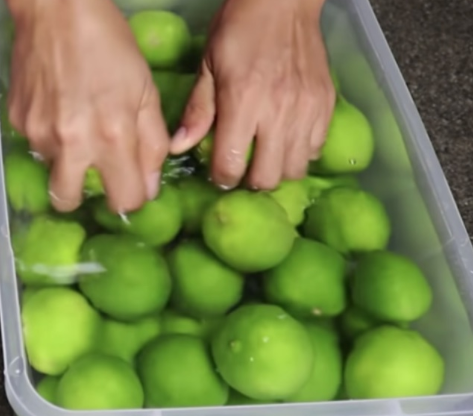 Start by washing the limes in water