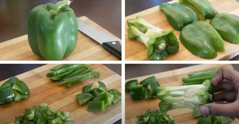 How can I remove seeds from bell peppers with minimal fuss