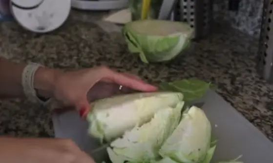 Chop the Cabbage in pieces Chop the Cabbage