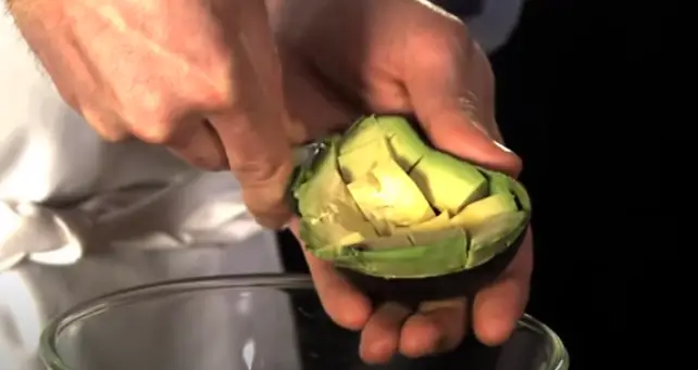 Collect Diced Avocado Remove the Diced Avocado