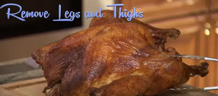 Using knife for slicing Separate the Leg and Thigh from One Side