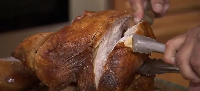 Cutting in small pieces Slice Up the Breast and Thigh Pieces