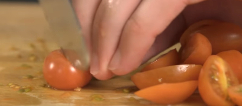 How to slice cherry tomatoes