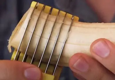 Slicing Banana With Banana Slicer Using banana slicer