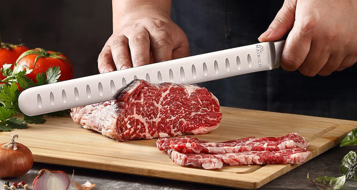 What type of knife is best when cutting meat like a butcher