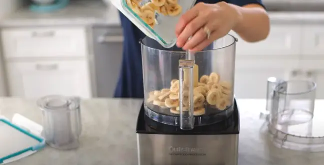 Process the Frozen Bananas in processor Process the Frozen Bananas