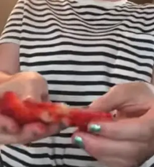 Use the Pampered Chef egg slicer to slice the strawberries